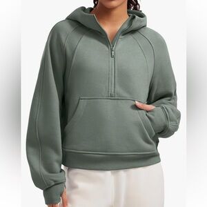 CRZ Yoga pullover hoodie. 1/2 zip. Kangaroo Pocket long sleeves NWT